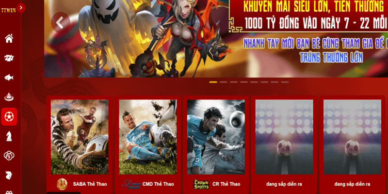 Lựa chọn sảnh thể thao cung cấp E-sports 77WIN